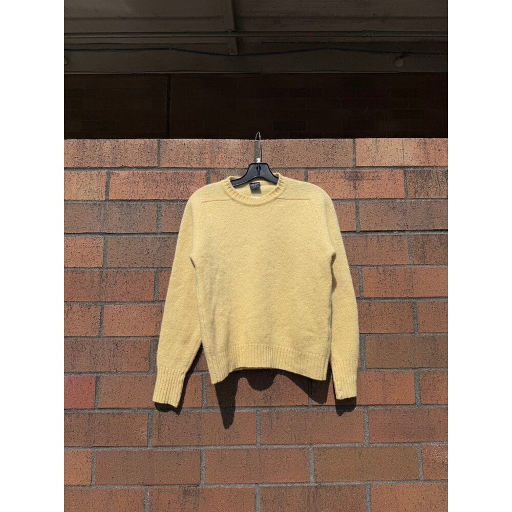 80s Carl Michaels Vintage Butter Yellow Shetland Wool Crewneck Sweater Sears